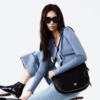 PINKO【春夏】女士2026年春季牛仔风绑绳上衣毛针织衫 蓝色 S