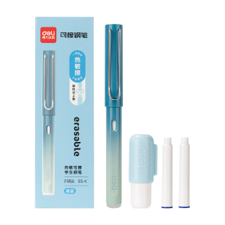 得力 速干 钢笔 墨囊 润笔器 1笔2晶蓝墨囊1润笔器