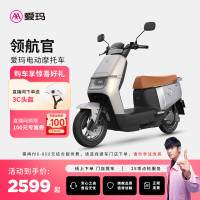爱玛 电动车领航官KT72V电动摩托车高速长续航成人代步外卖车电瓶车 璀璨鲸灰