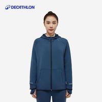 迪卡侬 速干外套春秋防风跑步薄服户外运动骑行夹克5304574 墨青色 L L-XL
