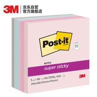 移动端、京东百亿补贴：3M 便利贴 报事贴/便条纸/便签纸/便签本 办公用品学习用品文具 5色狠贴玩趣仙尘月光654-5SSNRP R5
