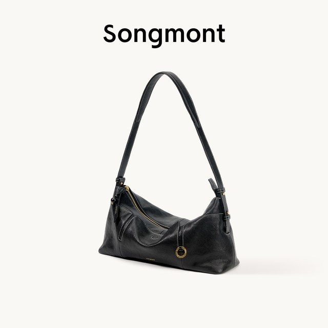 崧 【男女同款hobo包】山下有松植鞣羊皮循迹软枕通勤单肩斜挎腋下包 B25XJ290059
