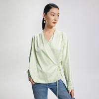 Naivee/纳薇 新中式斜襟v领 女士衬衫