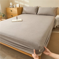 魅森日式格子全棉冰山灰单床笠