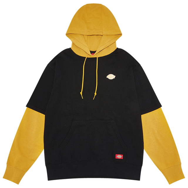 限尺码：Dickies 拼接假两件 连帽卫衣