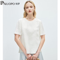  PALUOPO/帕罗 女士真丝短袖T恤