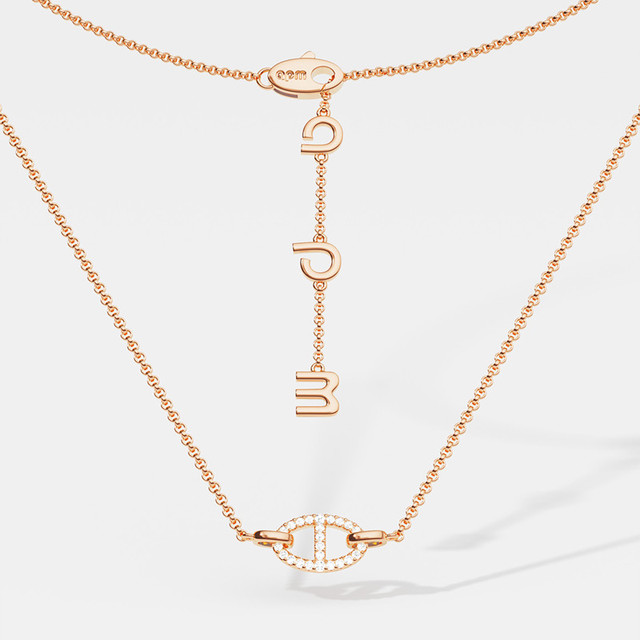 APM Monaco 玫瑰金色Maille Marine猪鼻子项链