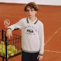 FILA 男中大童（130-175）套头卫衣男童休闲宽松套头POLO衫