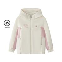 FILA 女小童（105-130）梭织外套女童运动舒适宽松连帽加绒上衣
