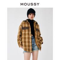 MOUSSY 春季学院风经典格纹中性衬衫外套028GA430-5670