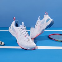 移动端：李宁 羽毛球鞋男女同款减震耐磨训练鞋AYTT001 标准白-5 38