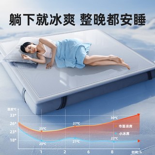  TOMONI 可机洗 冰丝凉席 【冰咖】五倍加厚❄高奢面料❄可机洗❄送枕套❄送洗护袋