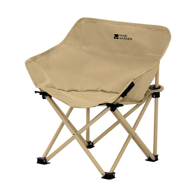 牧高笛 MOBIGARDEN）月亮椅 户外亲子露营便携折叠椅野餐烧烤懒人靠背椅 细沙黄