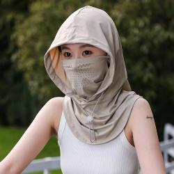 克洛斯威 骑行帽面罩女夏季全脸2026新款冰丝防外线开车骑行护颈一体晒防帽