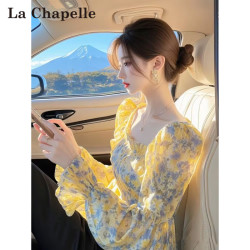 拉夏贝尔 印花衬衫女款爆款2026网红洋气女炸街纯欲早春漂亮衣服