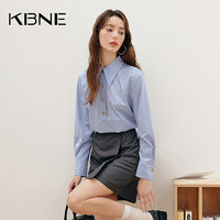 卡贝奈尔 蓝色衬衫女上衣kbne2026春季新款港风复古今年流行漂亮小衫衬衣