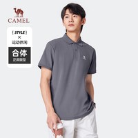 骆驼 男士速干polo衫短袖2025新款透气翻领纯色t恤