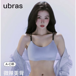 Ubras 【虞书欣同款】无尺码微辣美背带字母双肩带文胸
