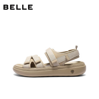 百丽 超值26新款轻盈厚底魔术贴沙滩鞋A2339BL6 赠皮带