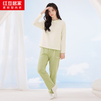Hodohome/红豆居家 全棉 女士家居服套装 女士淡奶绿 160/84A