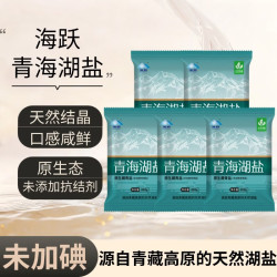 海跃 青海湖盐300g青藏高原察尔汗盐湖未添加抗结剂食用盐 青海湖盐300gX5袋