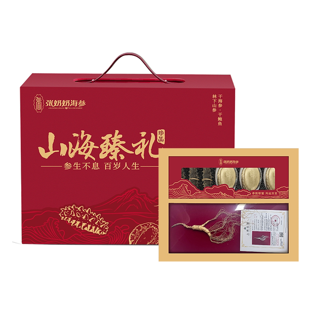 张奶奶 Zhangnainai 张奶奶 大连干海参鲍鱼人参礼盒 1盒