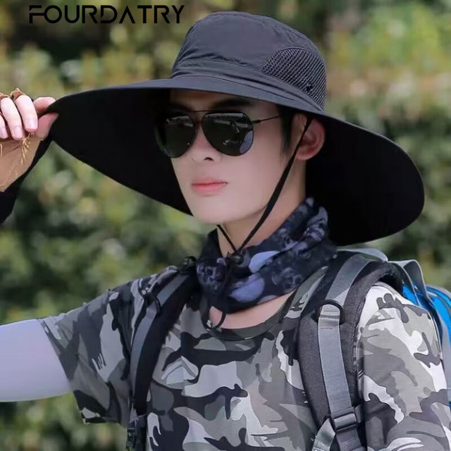 FOURDATRY 男士防晒渔夫帽UPF50+轻薄