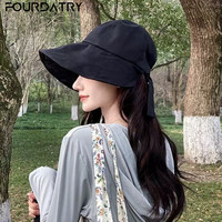 FOURDATRY 防紫外线 女士遮阳帽 黑色 Y同学同款-