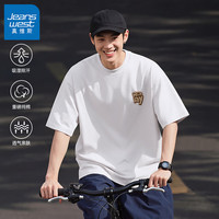 JEANSWEST/真维斯 纯棉透气 男士短袖T恤 5XL 白#D字X