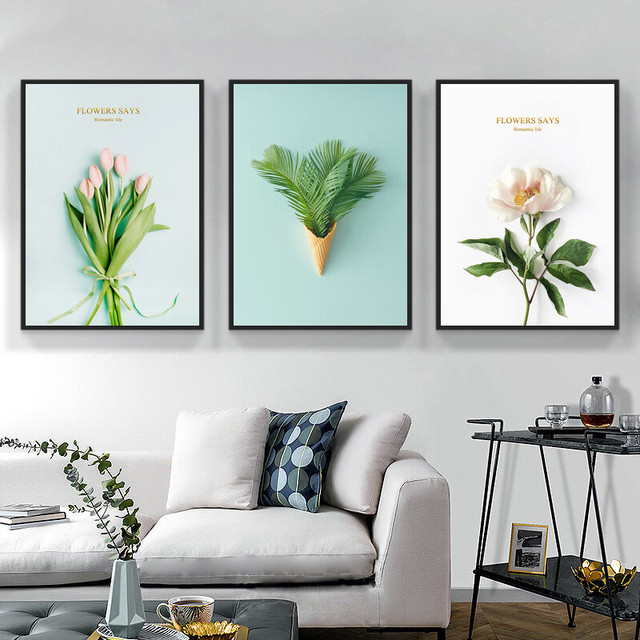 北欧简约三联壁画