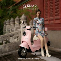 立马电动车 立马电动摩托车M2时尚版70公里长续航电动车1200W高速电摩铅酸电池60V20Ah外卖上班代步电瓶车贝壳粉