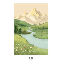 AIFENGGE/艾风格 肌理山水 装饰画 PS框