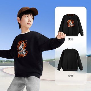  ANTA/安踏 舒适亲肤 儿童圆领卫衣 基础黑-3