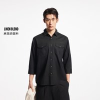  JACK&JONES/杰克琼斯 透气舒适 男士衬衫 【款式26】黑色 165/88A/XS