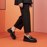 STUART WEITZMAN SW OWEN BUCKLE ULTRA LUG LOAFER 学院风厚底乐福鞋女小皮鞋