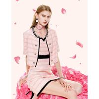 cocoon 法式千金感小个子小香风外套夏山茶花气质拼接剪花设计感套装