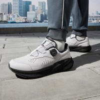 安踏 男通勤运动鞋皮面防泼水旋钮扣轻便健步鞋春季舒适减震回弹休闲鞋