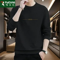 啄木鸟 男士早秋卫衣 时尚加厚圆领套头打底宽松大码潮上衣