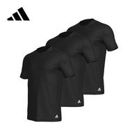 adidas 亲肤舒适 男士T恤  黑色/白色，3件黑色圆领，3件白色圆领，黑/白/灰圆领，黑/白/灰v领，黑/黑/黑，20253件黑色圆领 XXL，S，M，L，XL
