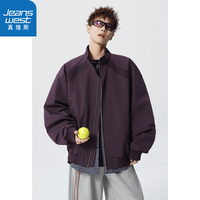 真维斯 美式立领bomber廓系飞行夹克男春秋棒球服拼接短款外套