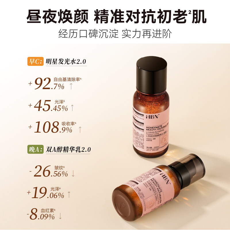 HBN 提亮淡纹紧致 护肤品套装