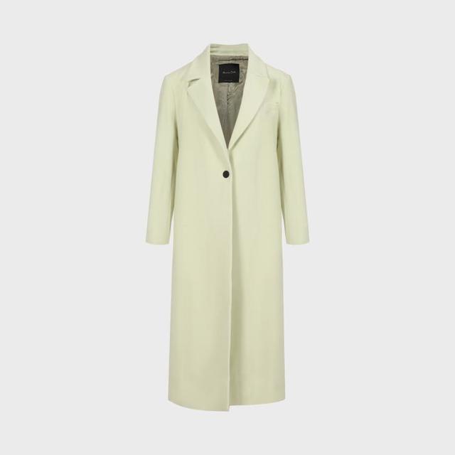 Massimo Dutti 【含76%羊毛混纺大衣】女士宽松舒适简约文艺风垫肩中长款大衣