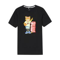 PUMA 时尚卡通印花大LOGO 男子纯棉透气吸汗圆领短袖运动T恤 Dylan