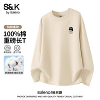 班尼路 男士长袖T恤 200g重磅垂感纯棉卫衣