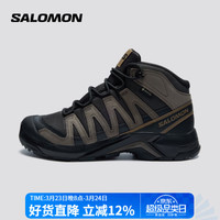 萨洛蒙 男款 户外运动透气稳定登山徒步鞋X-ADVENTURE RECON MID GTX 沥青灰 478145 40