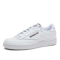 Reebok 男士Club C 85低帮篮球鞋 真皮鞋面橡胶底 运动休闲鞋 黑色 5.5
