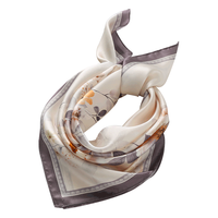 PLUS会员：上海故事 100%桑蚕丝 女士丝巾 礼盒 沐光繁花-米