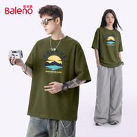 班尼路 华夫格 男士T恤衫 XL -军绿#JPB山川D