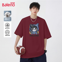 班尼路 纯棉 男士短袖T恤 XL -枣红#JPB帽兜酷