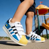 adidas 三叶草 儿童经典贝壳头魔术贴板鞋户外百搭休闲运动鞋